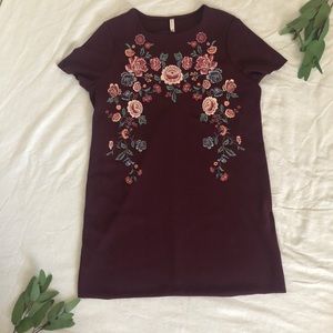 xhilaration floral dress (burgundy/purple)
